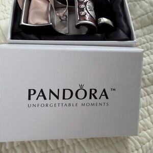Pandora Charm Collection with Pink and Silver Tones